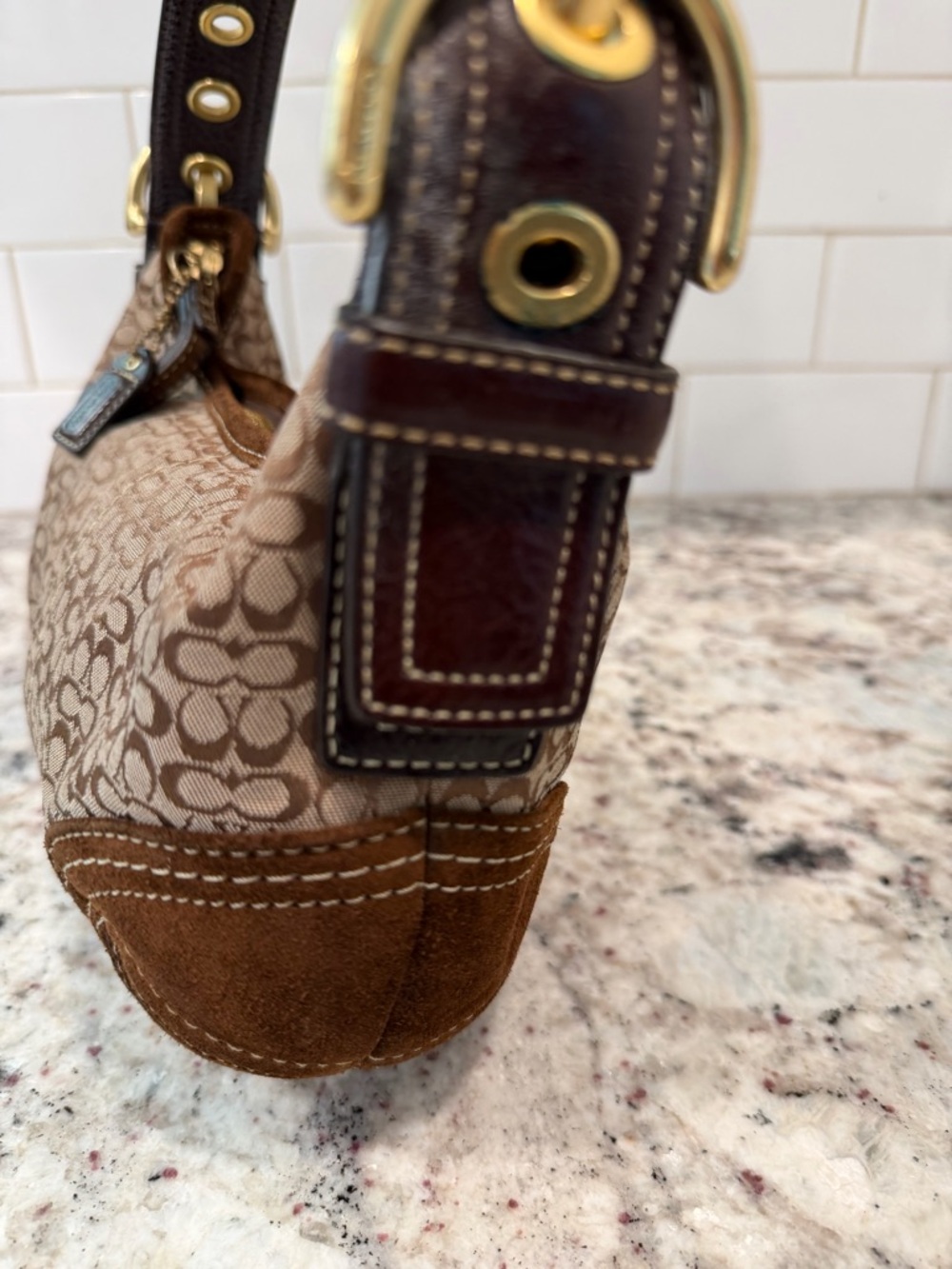 Coach Brown/Tan Signature Jacquard soho Shoulder Bag - Picture 14 of 16